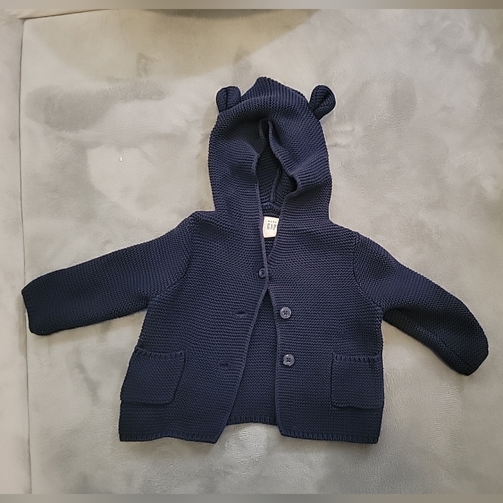 baby gap bear hoodie knit sweater